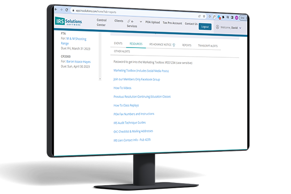 tax resolution management software marketing toolbox